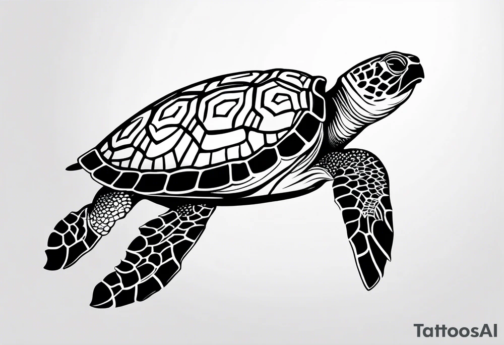 small tribal sea turtle
 tattoo tattoo idea