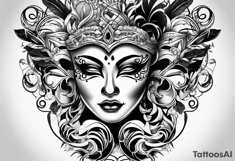 Cool Tattoo Drama two Mask tattoo idea