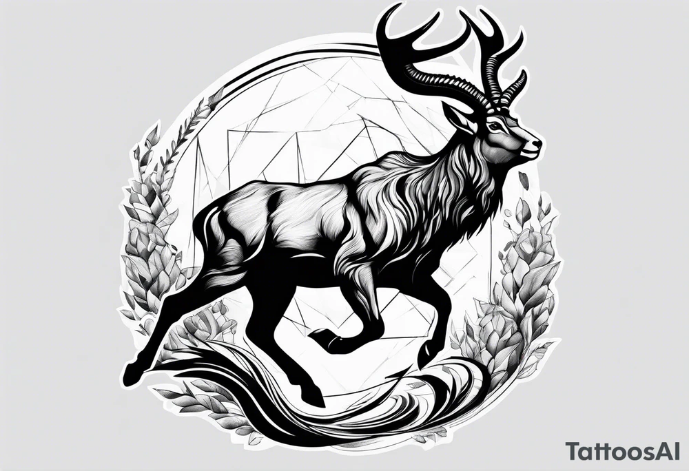 ibex jumping tattoo idea