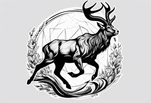 ibex jumping tattoo idea
