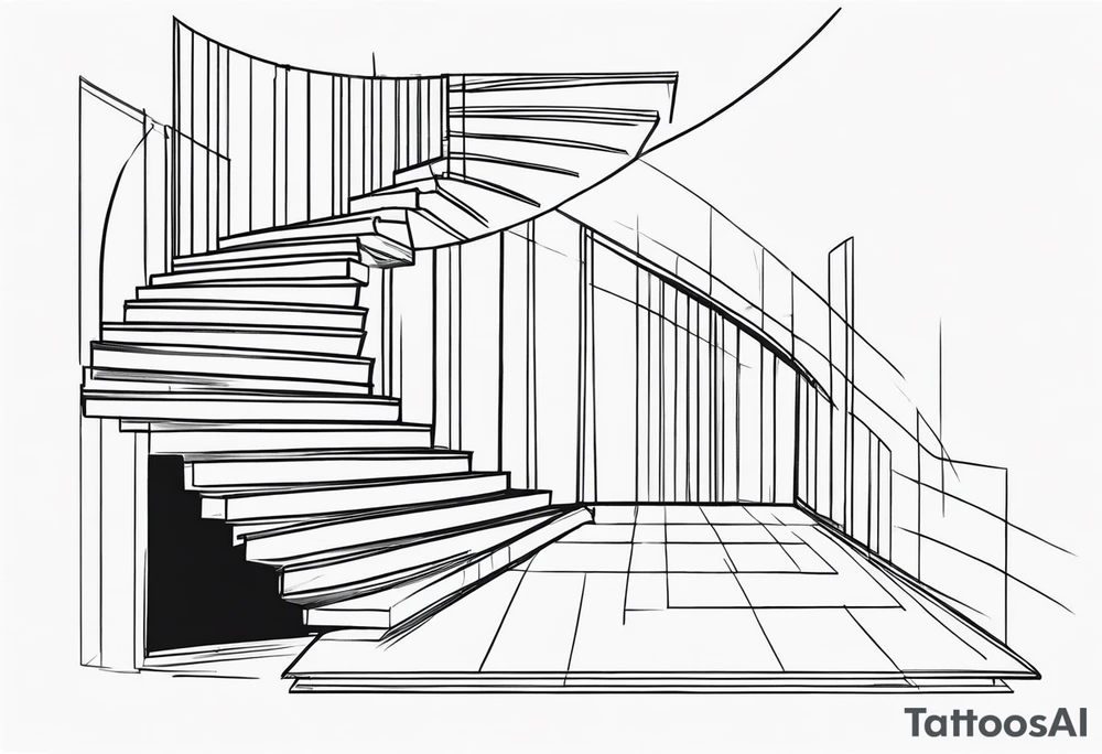 Outline of staircase shape tattoo idea