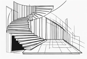 Outline of staircase shape tattoo idea