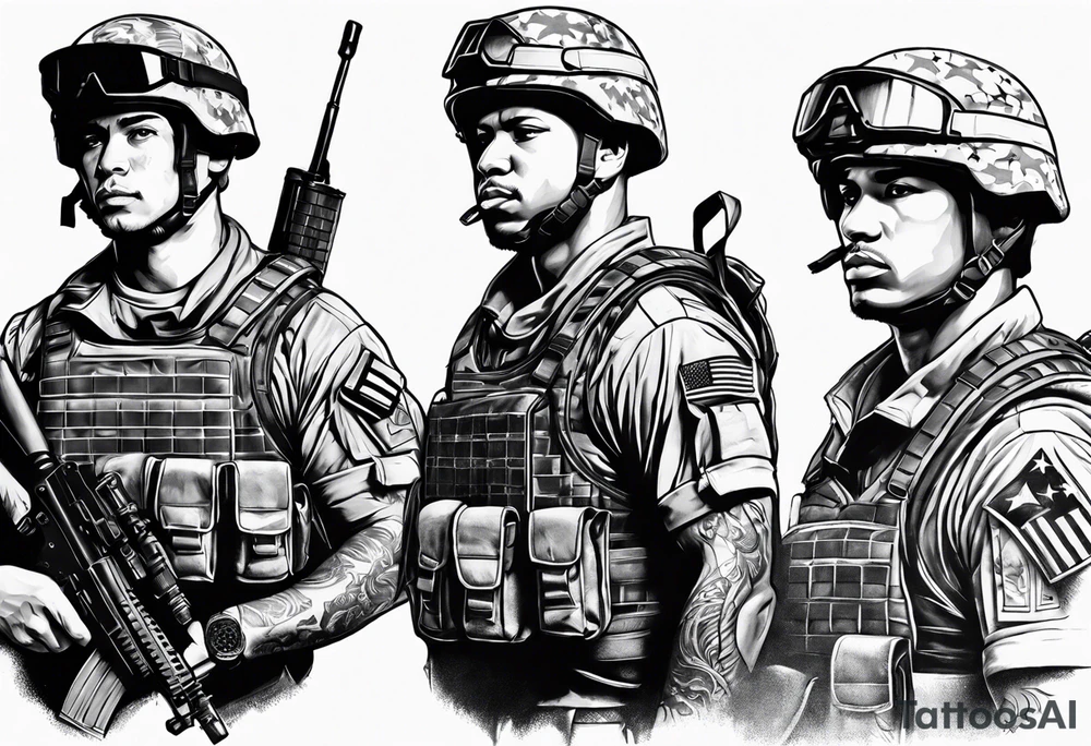 Army soldier tattoo idea