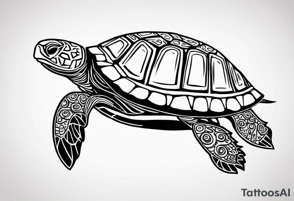 potawatomi turtle with the name sam incorporated into thje shell design tattoo idea