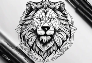 Lion vs wolf tattoo idea