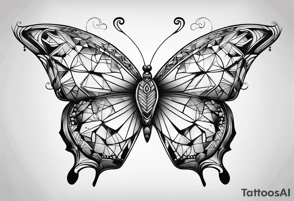 Geometric butterfly tattoo idea