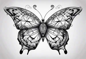Geometric butterfly tattoo idea