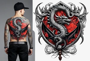 back sword tattoo
with wrapped dragon tattoo idea