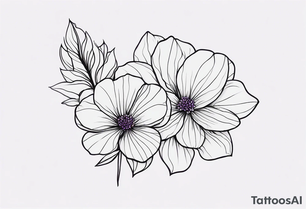 violet flower tattoo idea