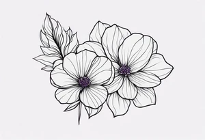 violet flower tattoo idea