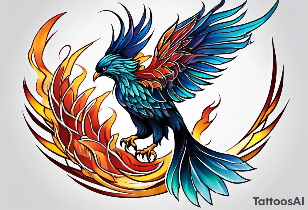 Phoenix artistic tattoo idea