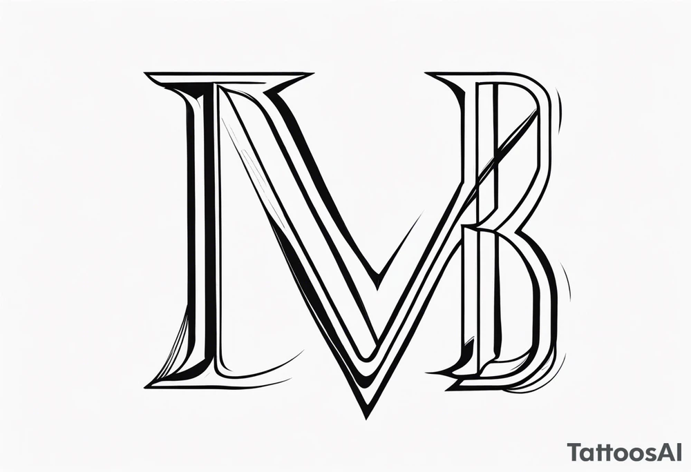 double b letter tattoo idea