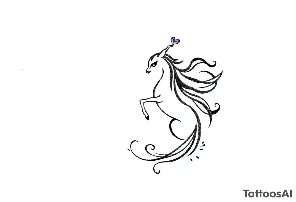 Zodiac sign Aquarius amethyst birthstone mother of 3 girls loves animals tattoo idea
