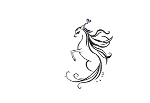 Zodiac sign Aquarius amethyst birthstone mother of 3 girls loves animals tattoo idea