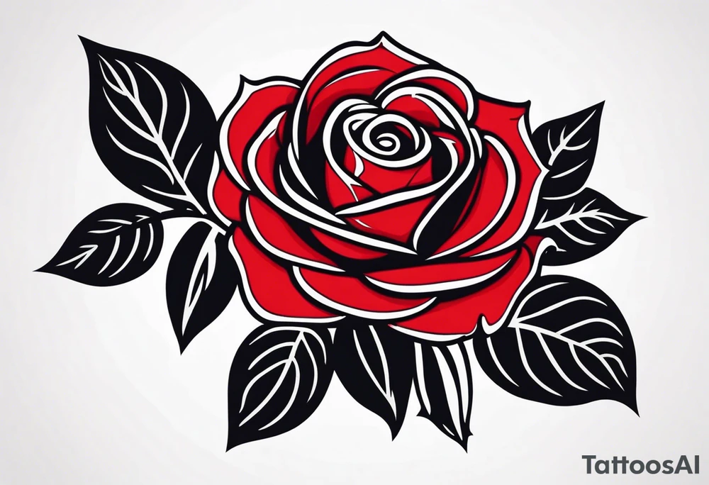 red rose, black background tattoo idea
