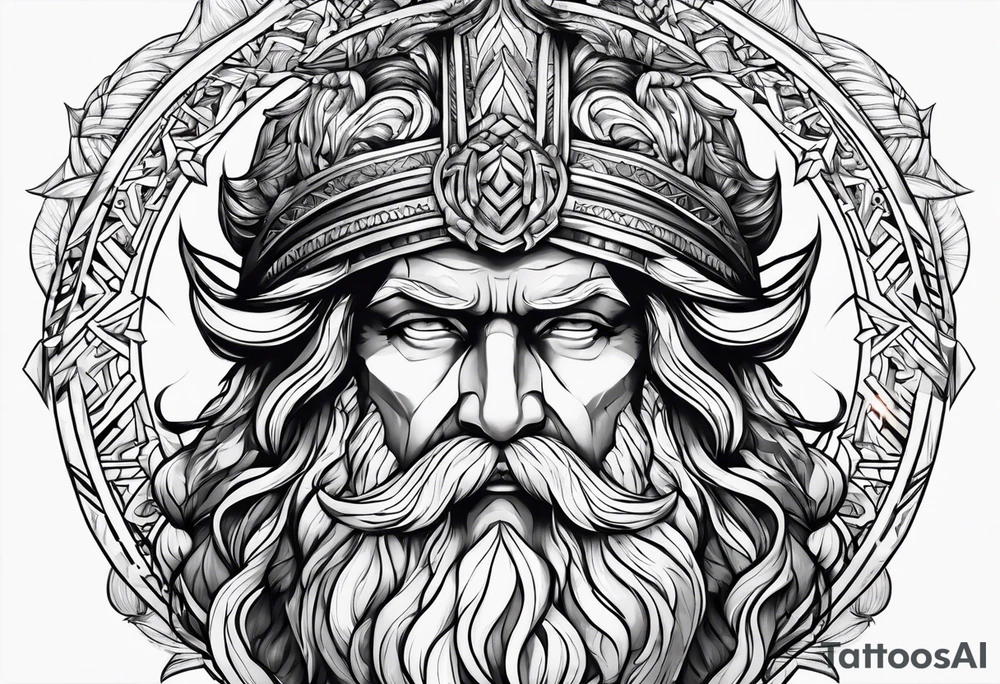 powerful majestic zeus tattoo idea