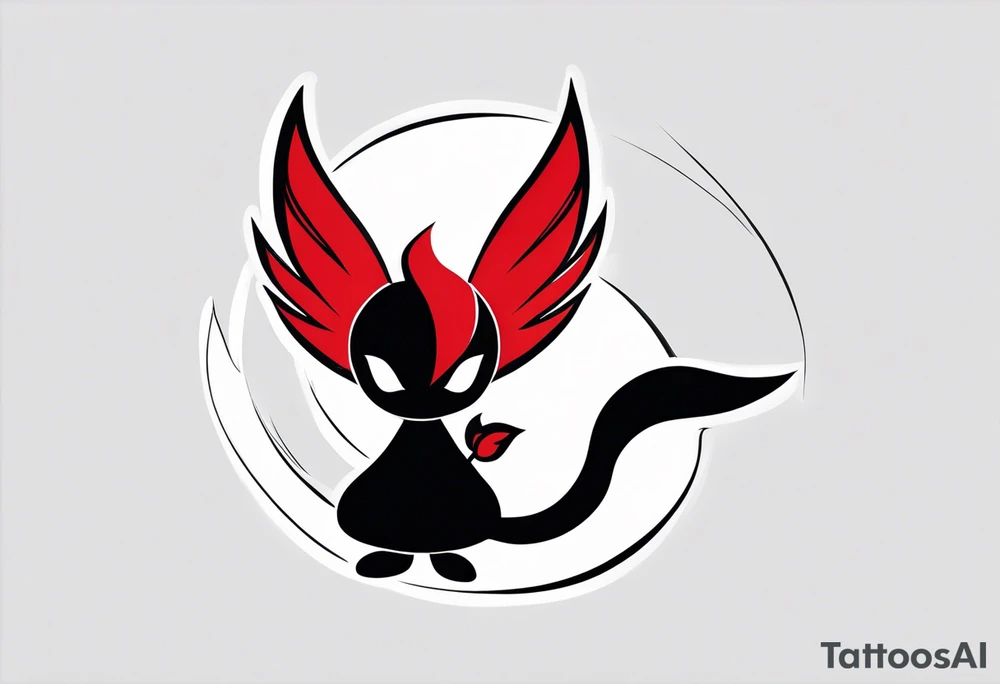 A fairy with a tail inspired by the logo of the show called Fairy Tail in a tattoo design sketch tattoo idea