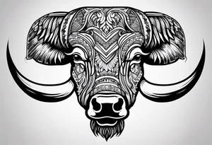 Buffalo head tattoo idea