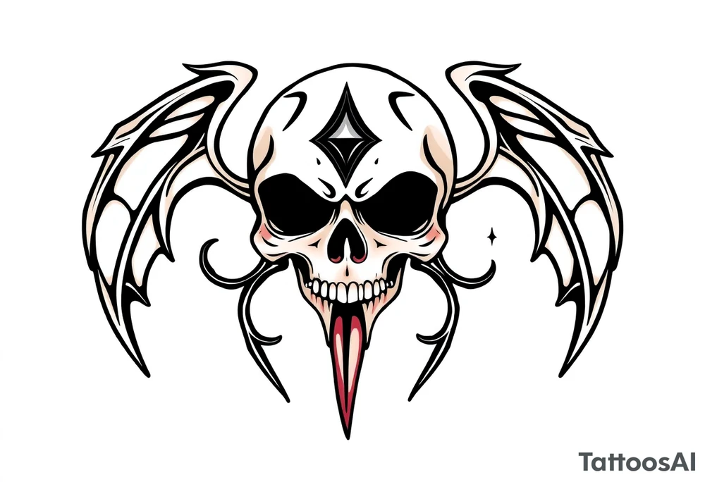 mystical  bringer of death head tattoo idea