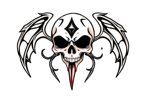 mystical  bringer of death head tattoo idea