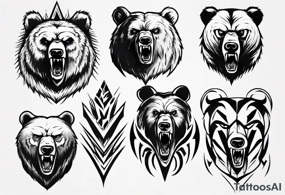 Fierce bear tattoo idea