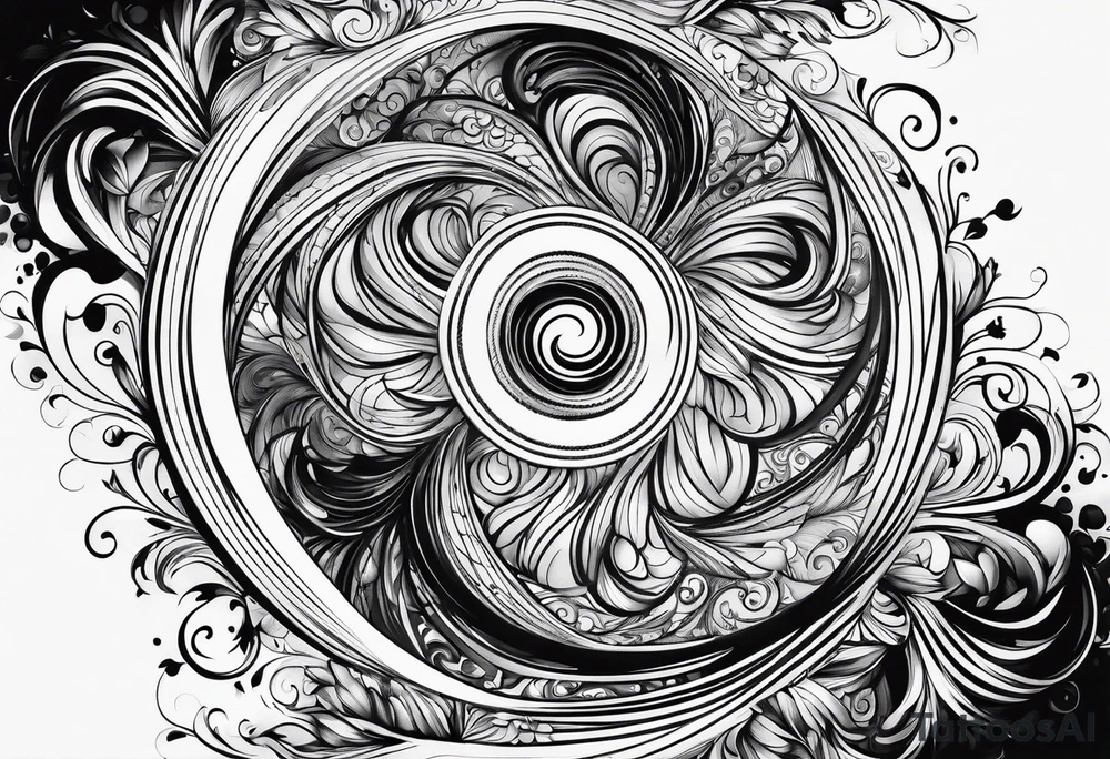 Swirling whirling black ink, sleeve tattoo idea