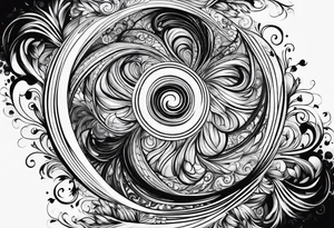 Swirling whirling black ink, sleeve tattoo idea