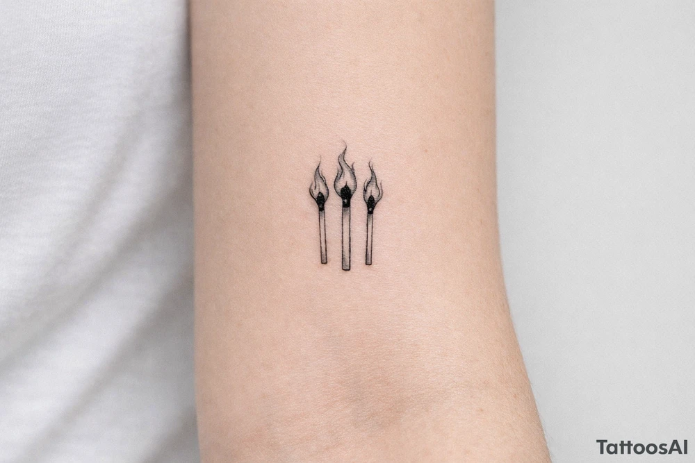 burning matchsticks tattoo tattoo idea