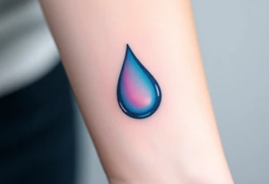 A single teardrop with a soft gradient from sapphire blue to deep purple, symbolizing the healing power of tears. tattoo idea