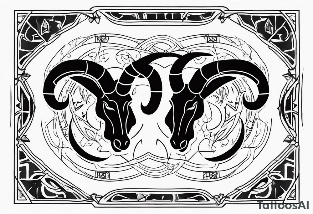 Gemini and taurus symbols intertwined tattoo idea