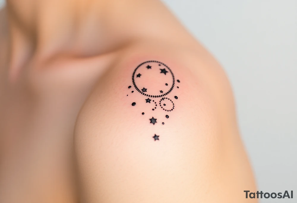 Cascade of stars swirl tattoo idea