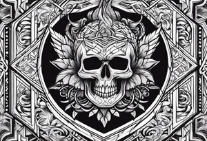 Deathcore style pattern on chest tattoo idea