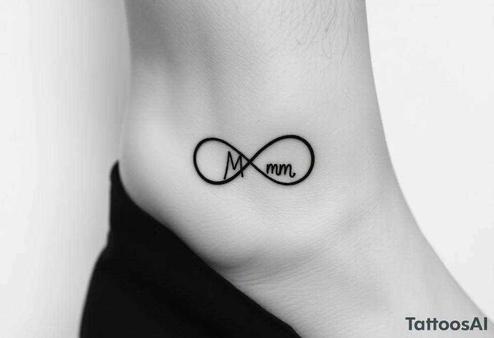 infinity symbol with mum in it tattoo idea