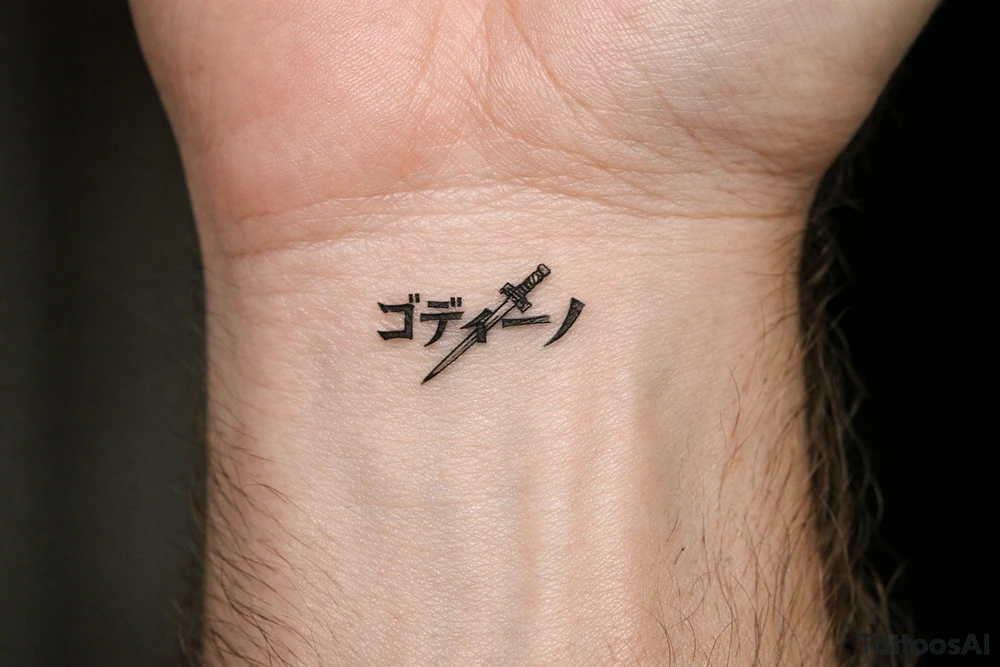 ゴディーノ with sword through name tattoo idea