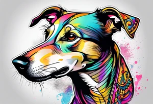 Punk greyhound tattoo idea
