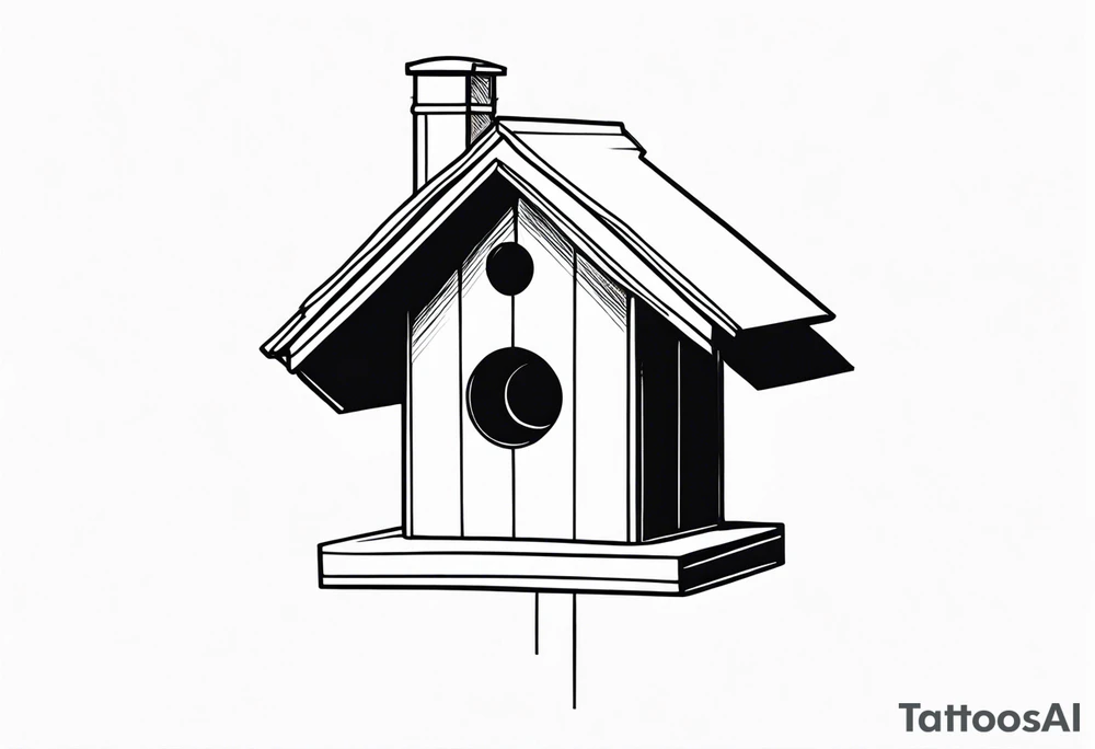 Outline of a birdhouse tattoo idea