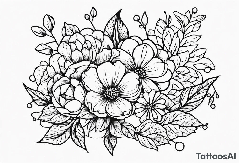 ornaments of flowers tattoo idea
