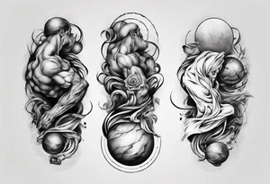 sisyphus 3/4 arm sleeve tattoo idea