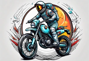 astronaut riding bicycle tattoo idea