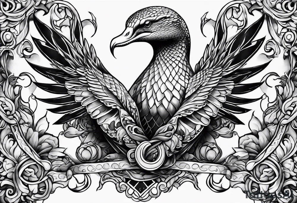 Snakes and doves tattoo idea