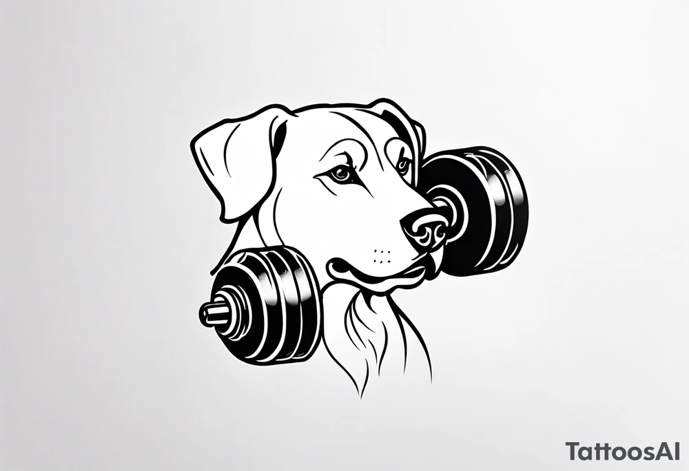 Falcor dumbbell tattoo idea