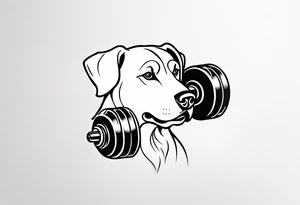 Falcor dumbbell tattoo idea