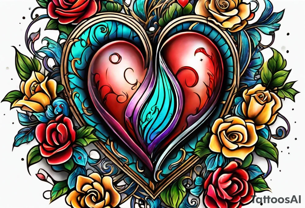 heart tattoo
“Gift from my mother
Curse from my pops” tattoo idea