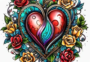 heart tattoo
“Gift from my mother
Curse from my pops” tattoo idea