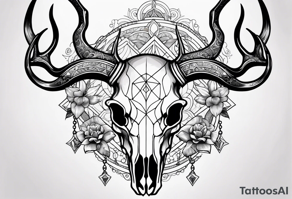 Deer skull with octopus tattoo idea