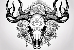 Deer skull with octopus tattoo idea