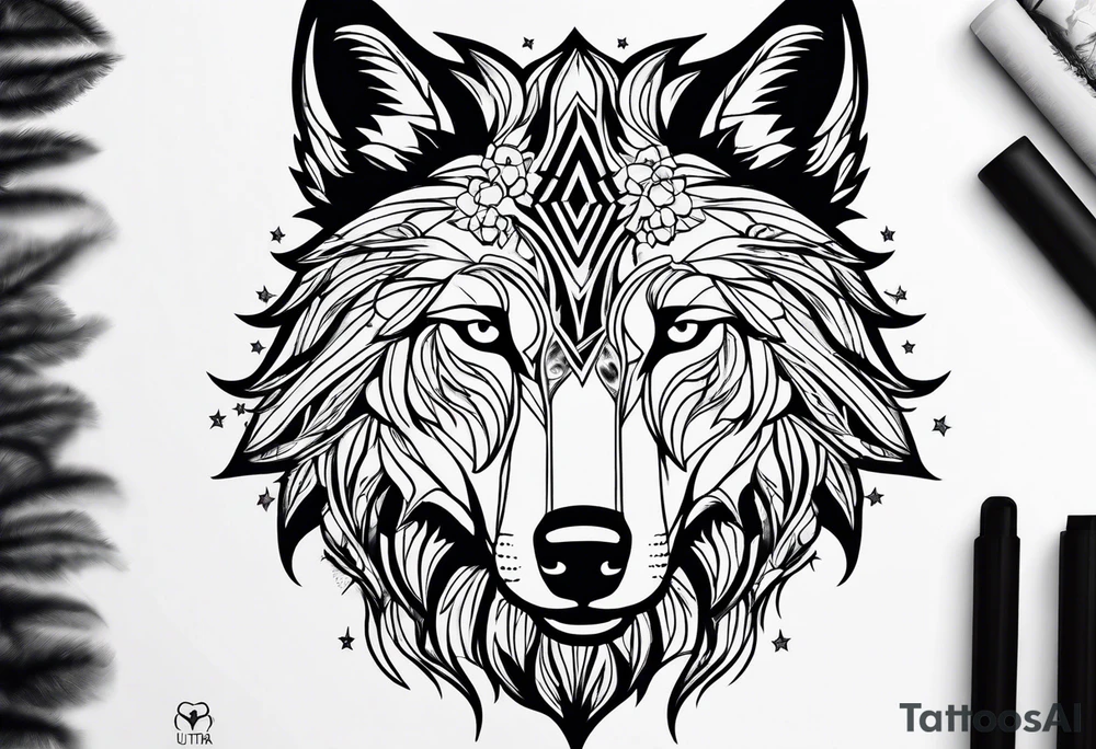 strength, small, nuanced, wolf, elegant tattoo idea