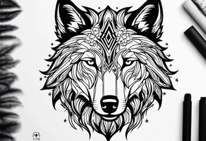 strength, small, nuanced, wolf, elegant tattoo idea