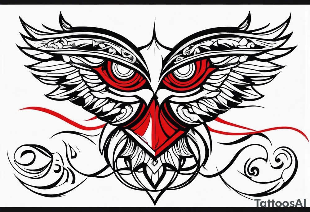 Simple design black and red tattoo for men tattoo idea