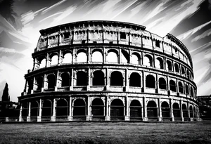 Weathered Roman colosseum tattoo idea